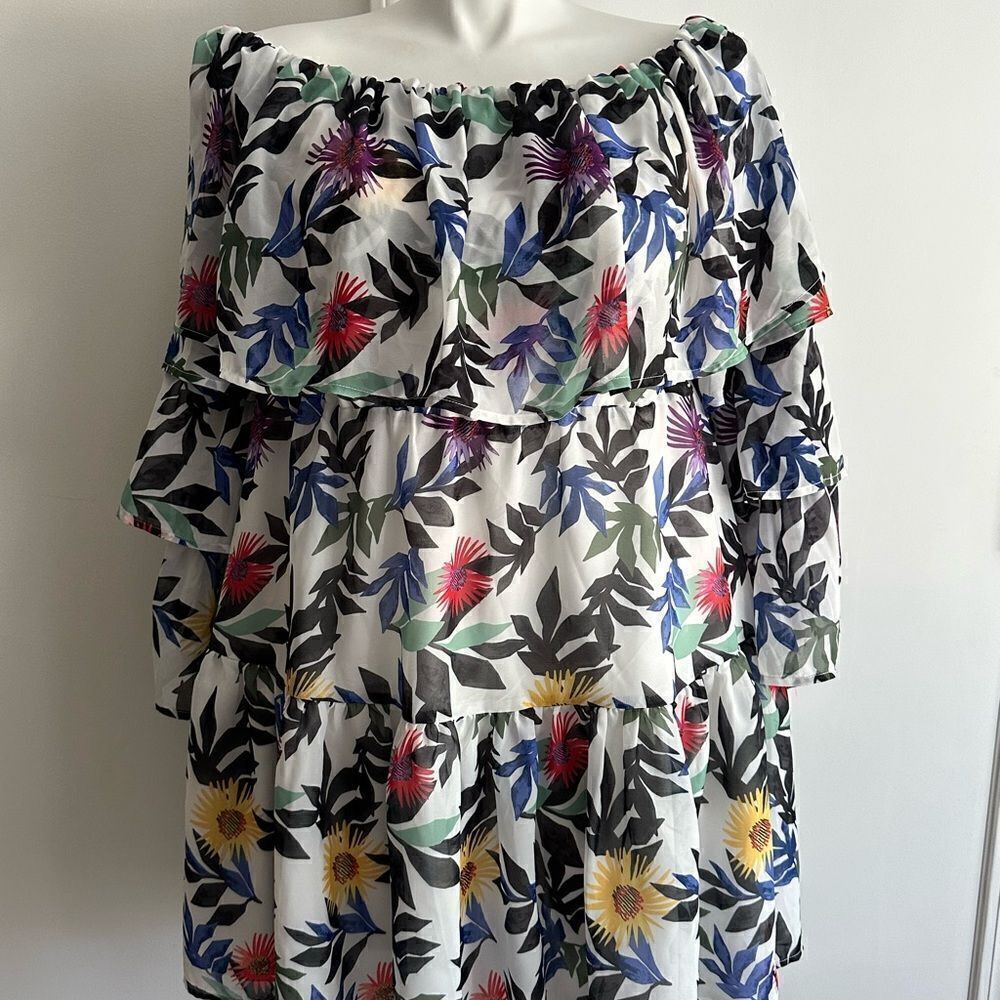 Floral Off-Shoulder Dress, Size 22, ELOQUII - Picture 2 of 7